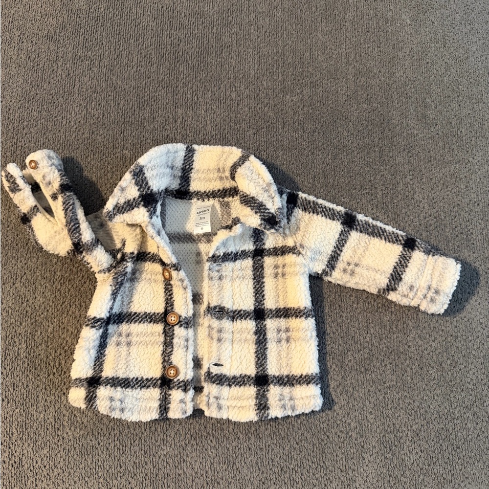 3 Month Carter's Black and Cream Plaid Jacket